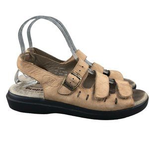 PROPET Women's 7N (AA) Tan Breeze Walker Leather Triple Strap Comfort Sandals
